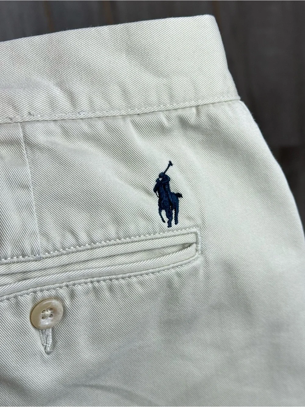 Polo Ralph Lauren Flat Front Chino pants 44x30 (tag 46Bx32) Spring Beige *stains